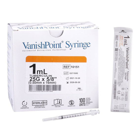 Vanishpoint TB Syringe with Safety Retractable