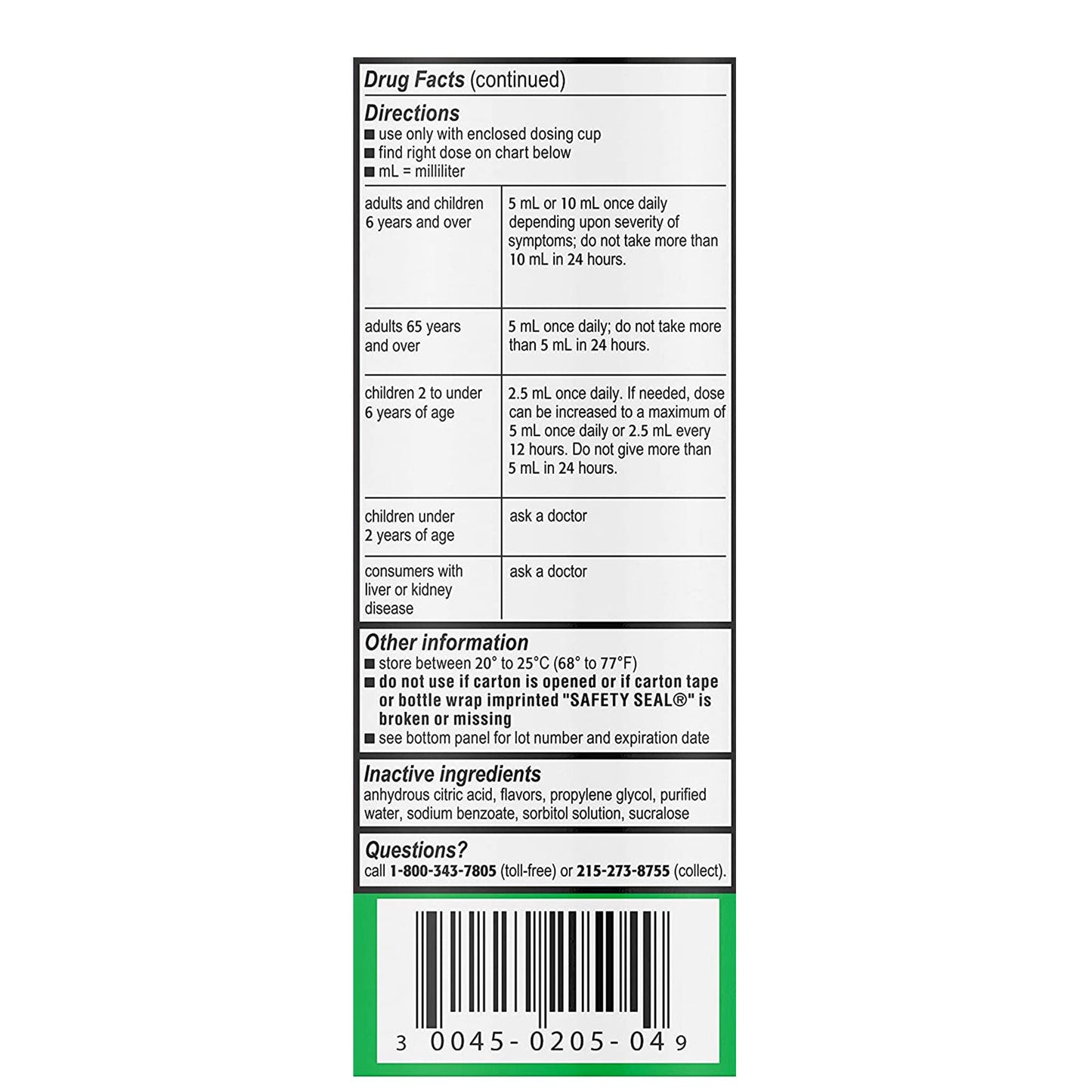 Children's Zyrtec Allergy Syrup