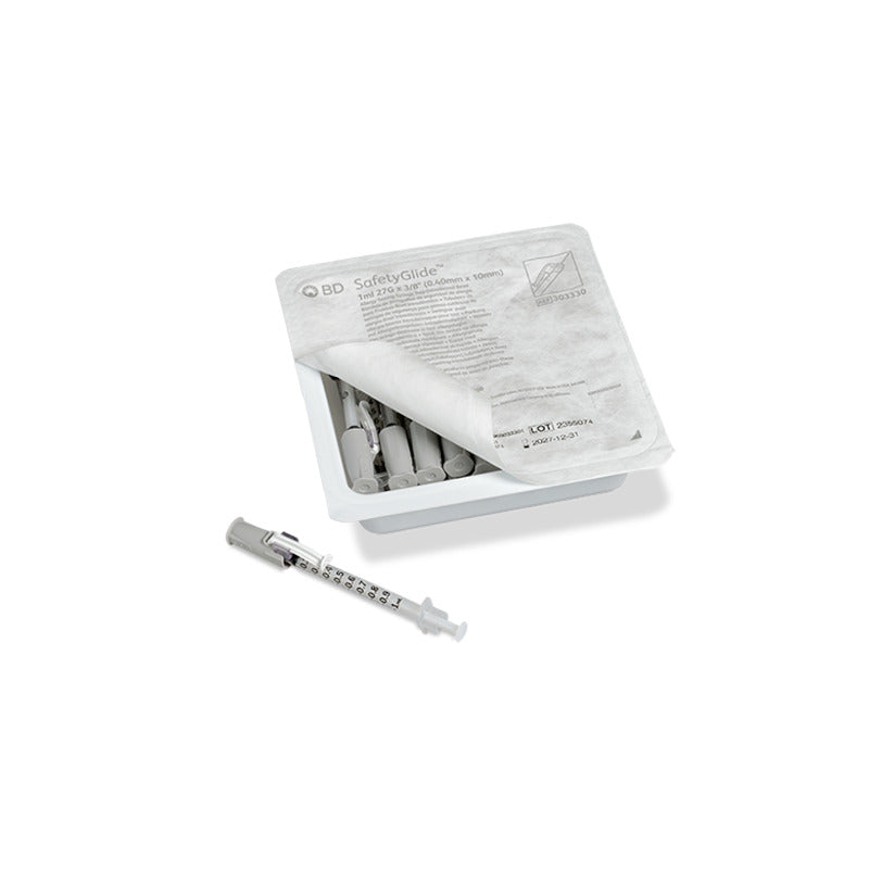1 ml Syringe with SafetyGlide Safety Needle Allergist Tray