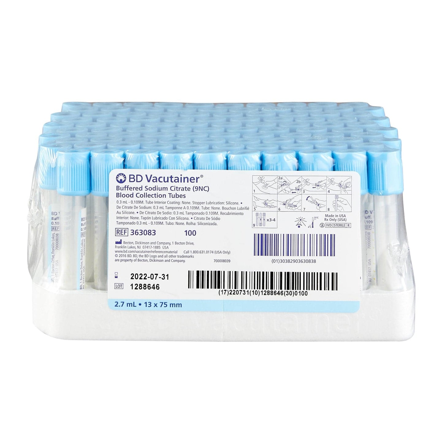 Vacutainer Plus Blood Collection Tube - Sodium Citrate