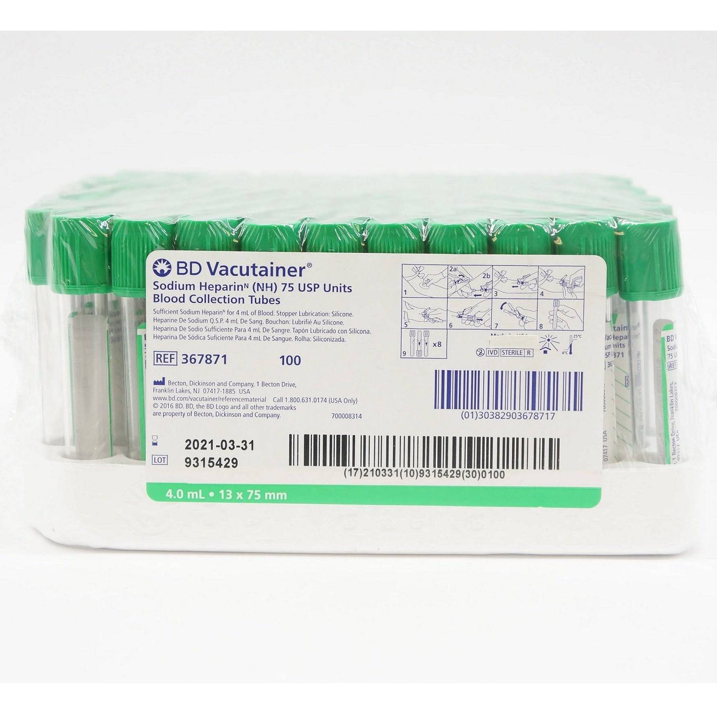Vacutainer Blood Collection Tubes - Heparin