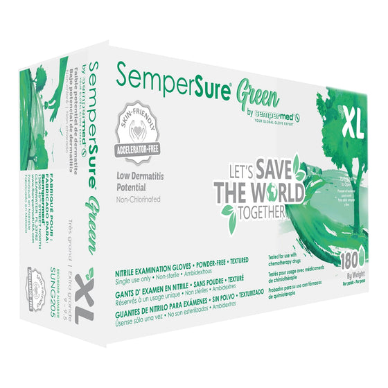 SemperSure Green Nitrile Exam Gloves