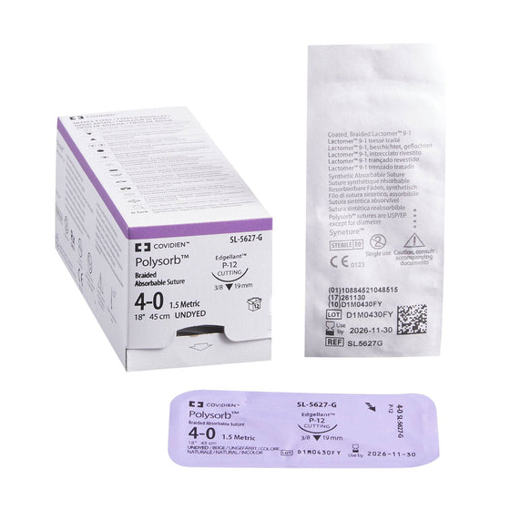 Polysorb Braided Sutures w Premium Reverse Cutting