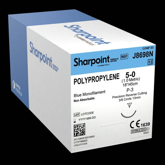 PS-3 Polypropylene Suture with Blue Monofilament