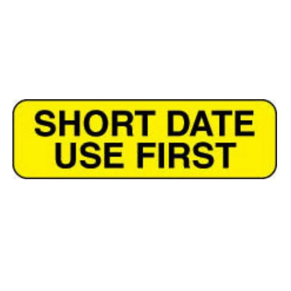 Fluorescent Yellow Short Date Labels
