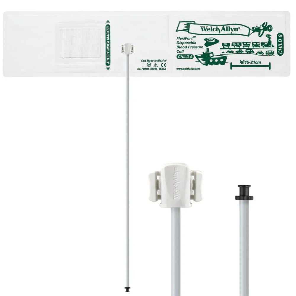 FlexiPort Disposable Pediatric BP Cuffs with 1 Tube and Connector