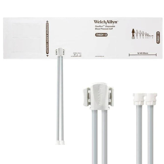 FlexiPort Disposable BP Thigh Cuffs with 2 Tubes and Connector