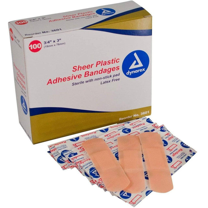 Dynarex Sterile Adhesive Bandages 3/4" x 3"