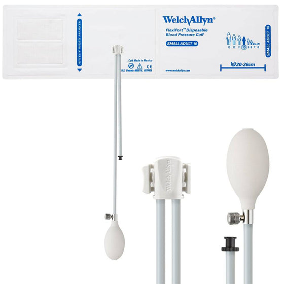 FlexiPort Disposable Adult BP Cuffs with 2 Tubes and Connector