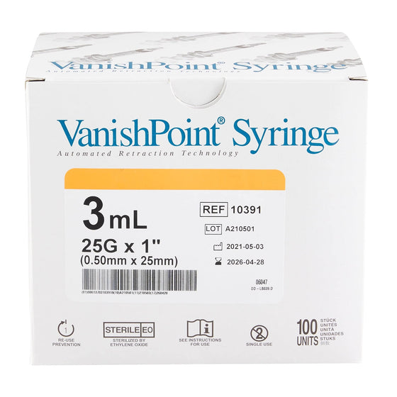 VanishPoint Syringe with Hypodermic Needle