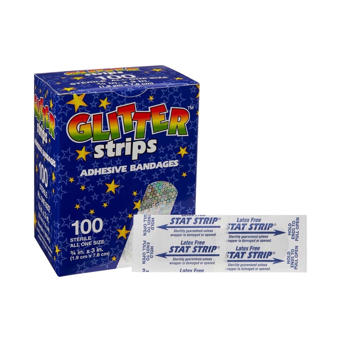 Glitter Strips Adhesive Bandages 3/4" x 3"