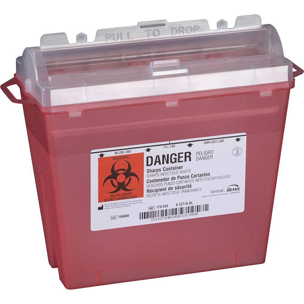 Medical Action Sharp Containers Rack Patient Room Biohazard Sharps Container — MedicalRite