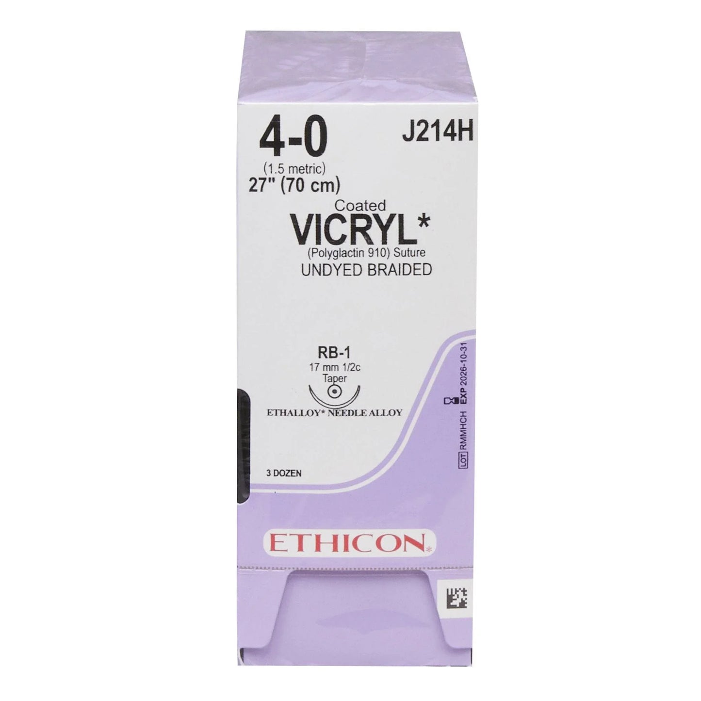 RB-1 Vicryl Suture with Undyed Braided