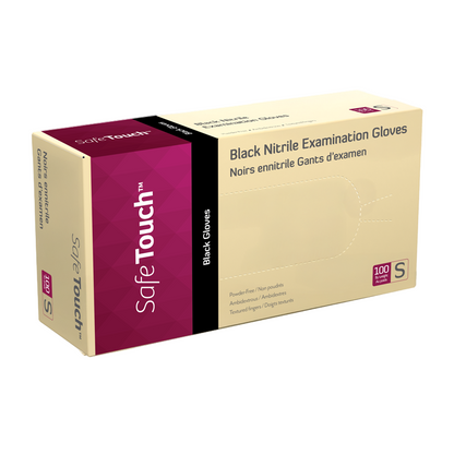 Safe-Touch Black Nitrile Exam Gloves