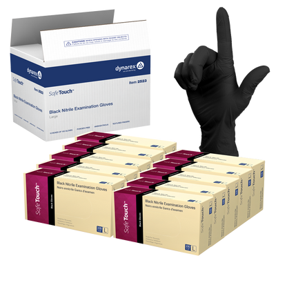Safe-Touch Black Nitrile Exam Gloves