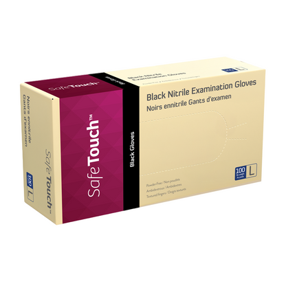 Safe-Touch Black Nitrile Exam Gloves
