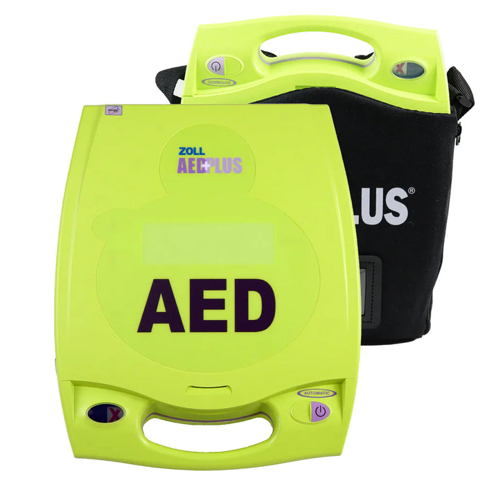 AED Plus Defibrillator with Professional Cover and CPR-D Pads: Real CPR Help, Automatic Shock Delivery