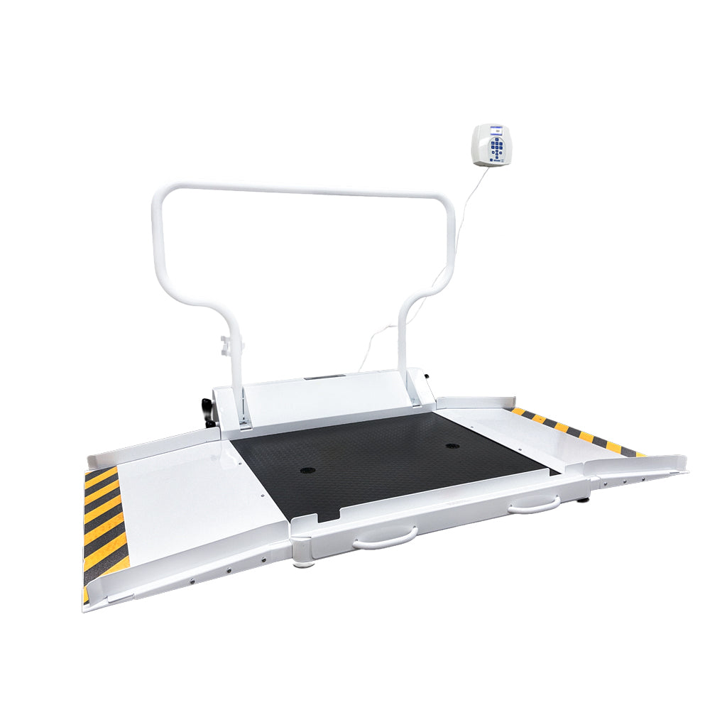 Dual Ramp Digital Scale with Extra-Large Platform for Wheelchair Users and Standing - ADA Compliant
