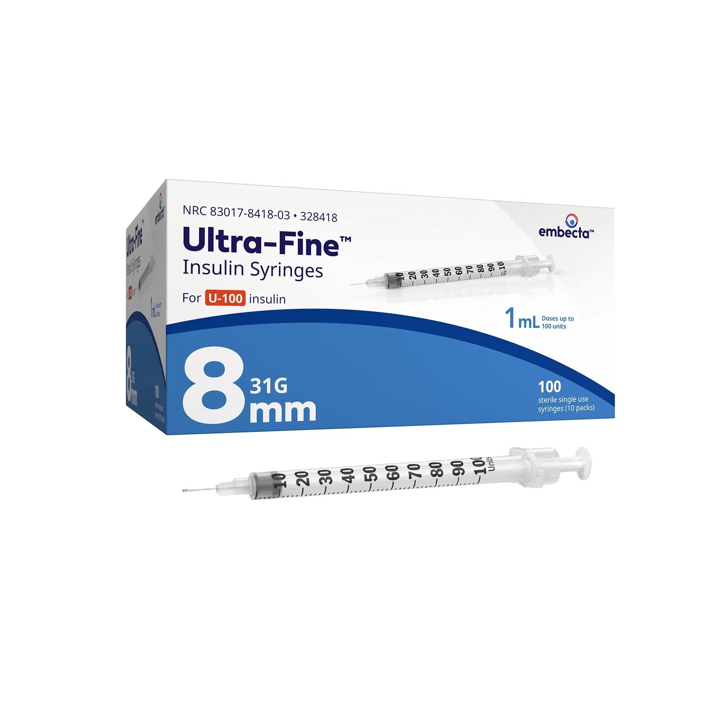 Ultra Fine U-100 Insulin Syringes