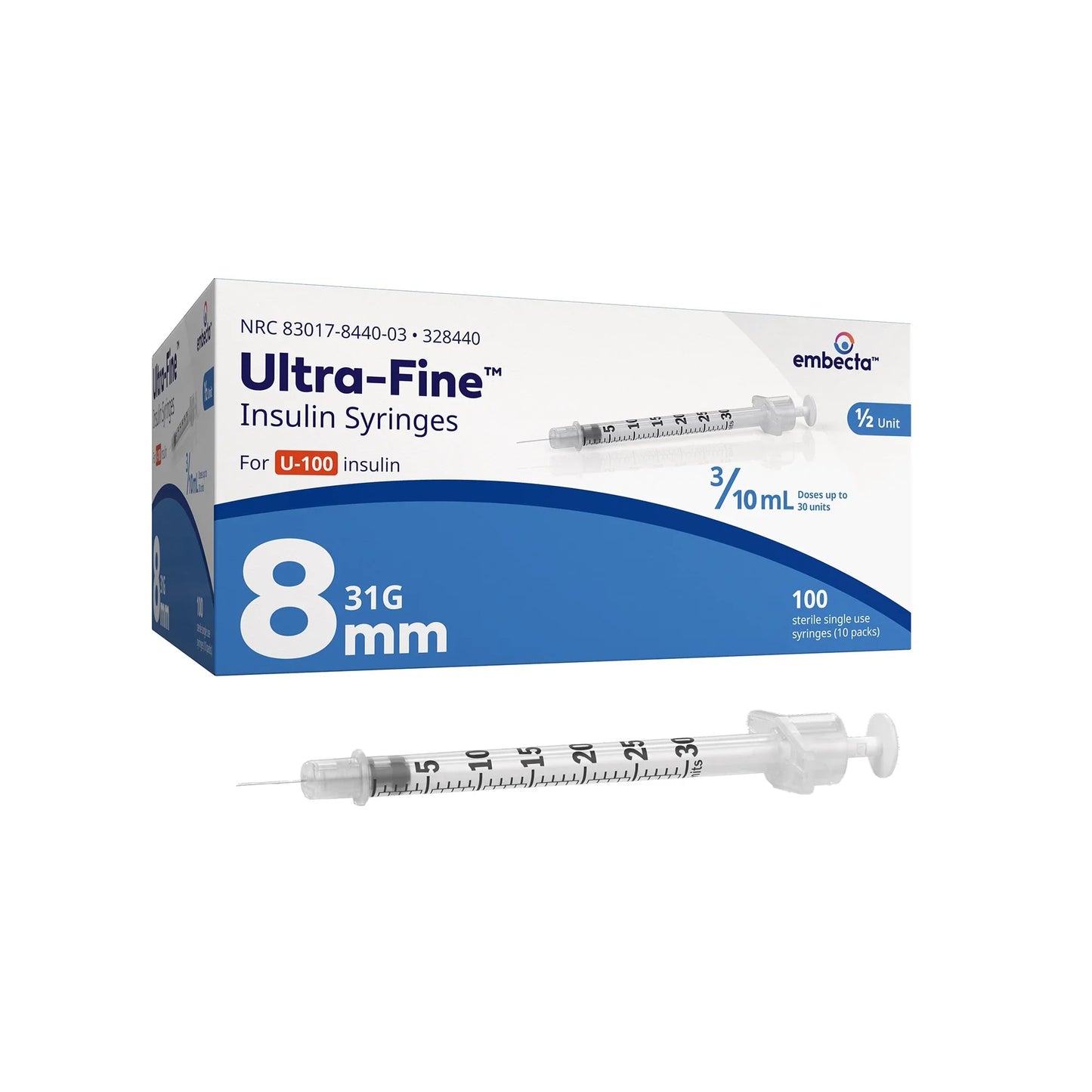 Ultra Fine U-100 Insulin Syringes