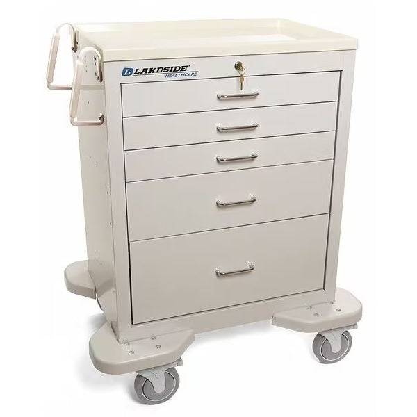 Wide 5-Drawer Aluminum Medical Cart
