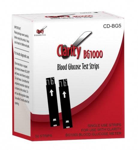 Clarity BG1000 Blood Glucose Monitor System and Testing Strips Bundle