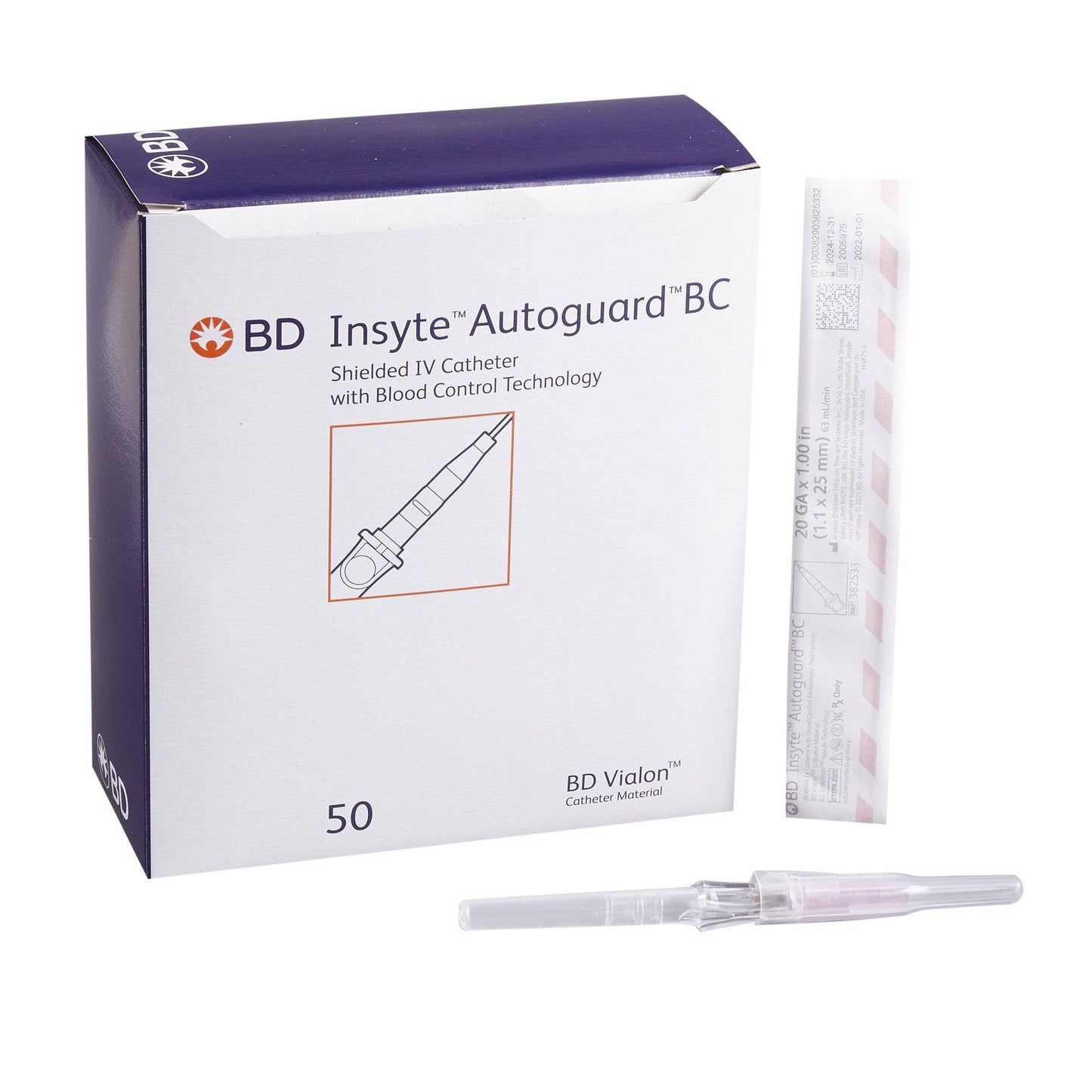 Insyte Autoguard BC Shielded IV Catheter - Non-Winged