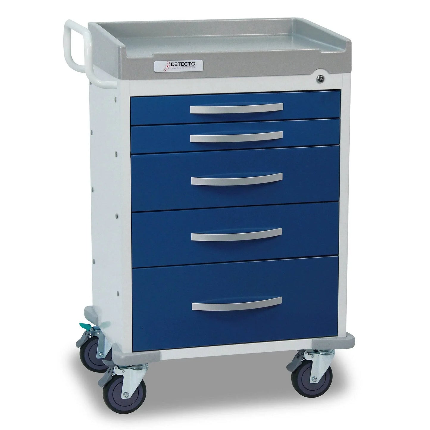 Blue Medical Cart with 5 Drawers