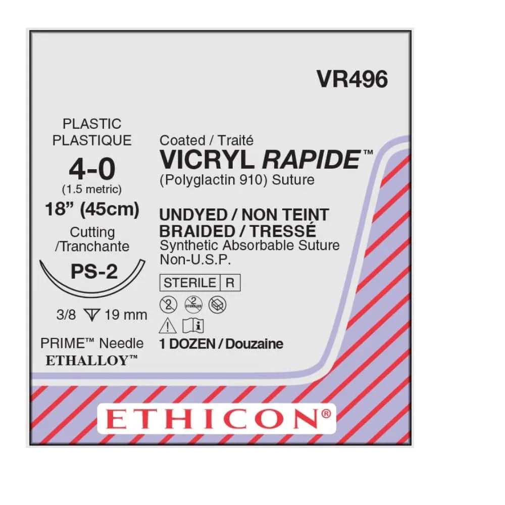PS-2 Vicryl Rapide Suture with Undyed Braided