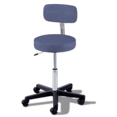 Pneumatic Adjustable Blue Stool with Backrest