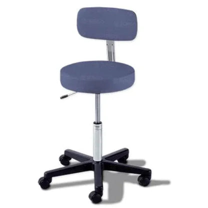 Pneumatic Adjustable Blue Stool with Backrest