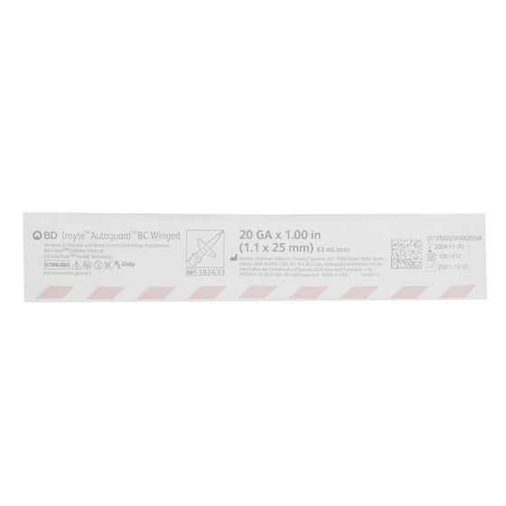 Insyte Autoguard BC Shielded IV Catheter - Winged