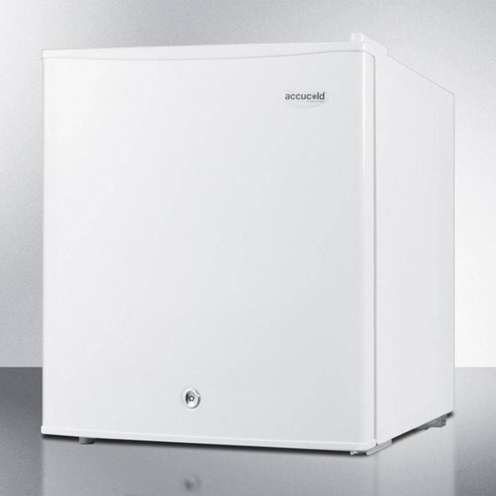 Compact Refrigerator-Freezer with Front Mount Lock