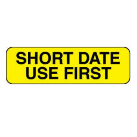 Fluorescent Yellow Short Date Labels