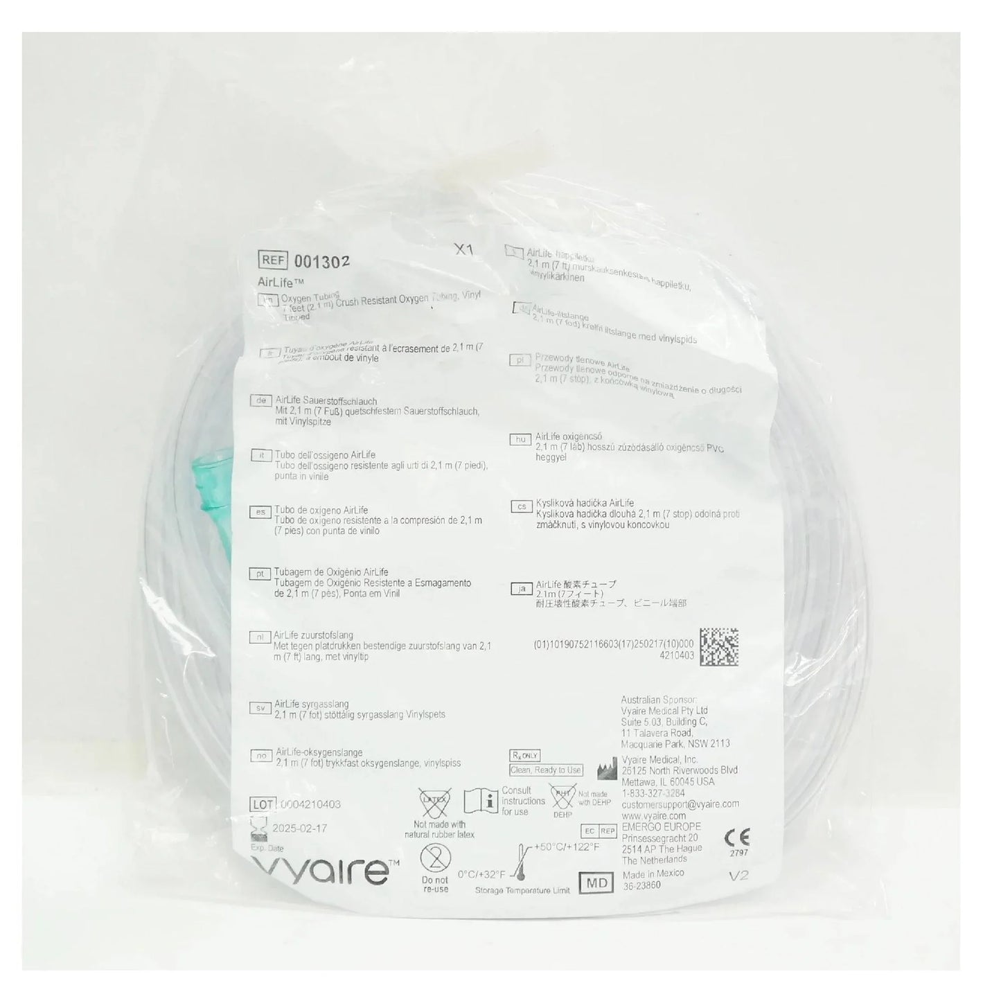 Crush-Resistant AirLife Oxygen Tubing