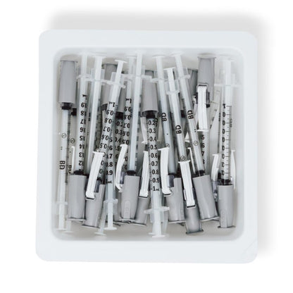 1 ml Syringe with SafetyGlide Safety Needle Allergist Tray