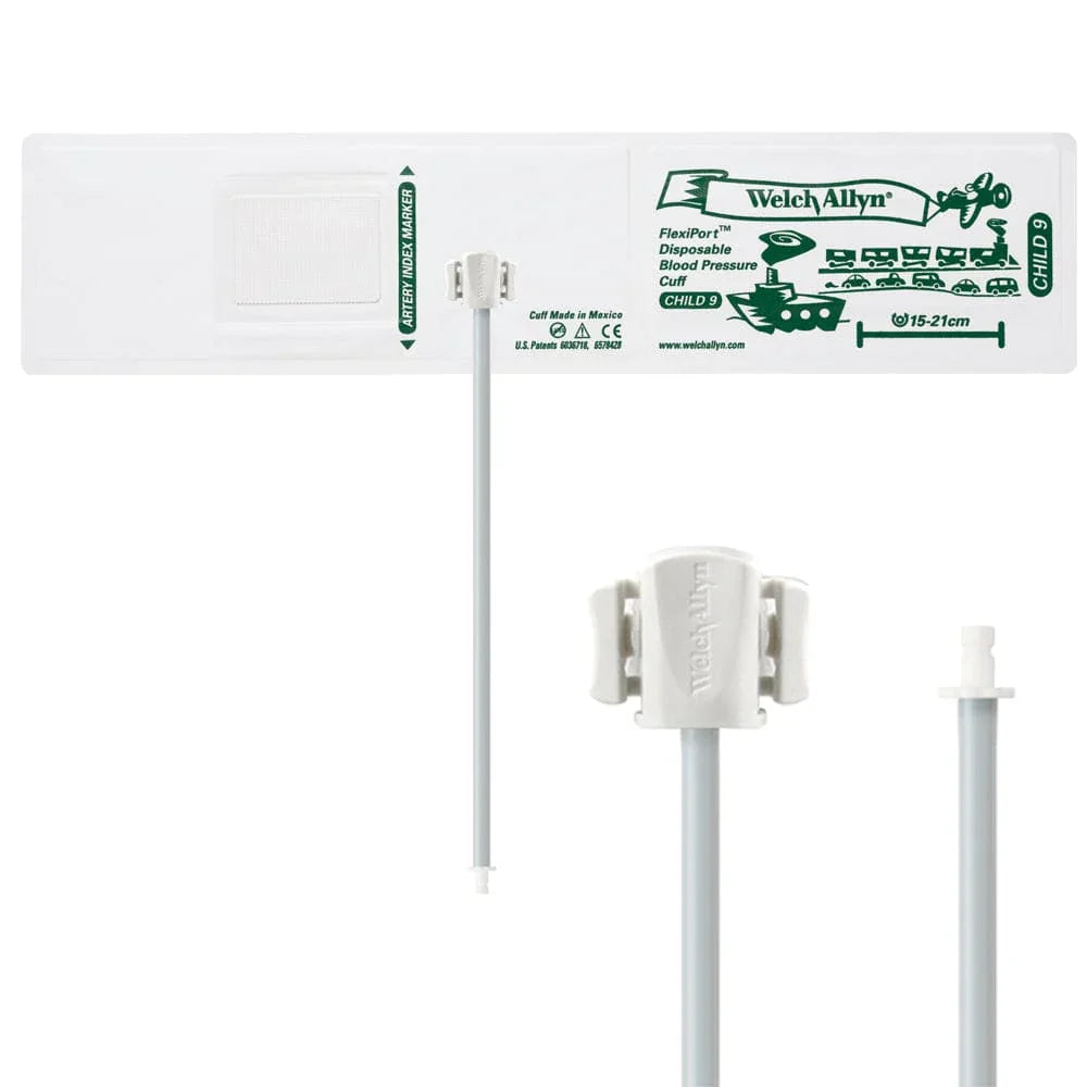 FlexiPort Disposable Pediatric BP Cuffs with 1 Tube and Connector