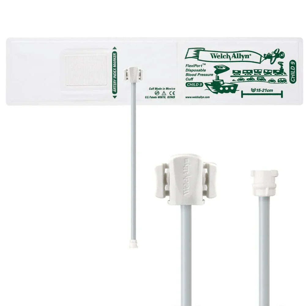 FlexiPort Disposable Pediatric BP Cuffs with 1 Tube and Connector