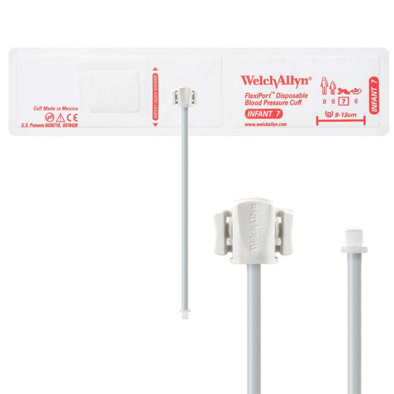 FlexiPort Disposable Pediatric BP Cuffs with 1 Tube and Connector