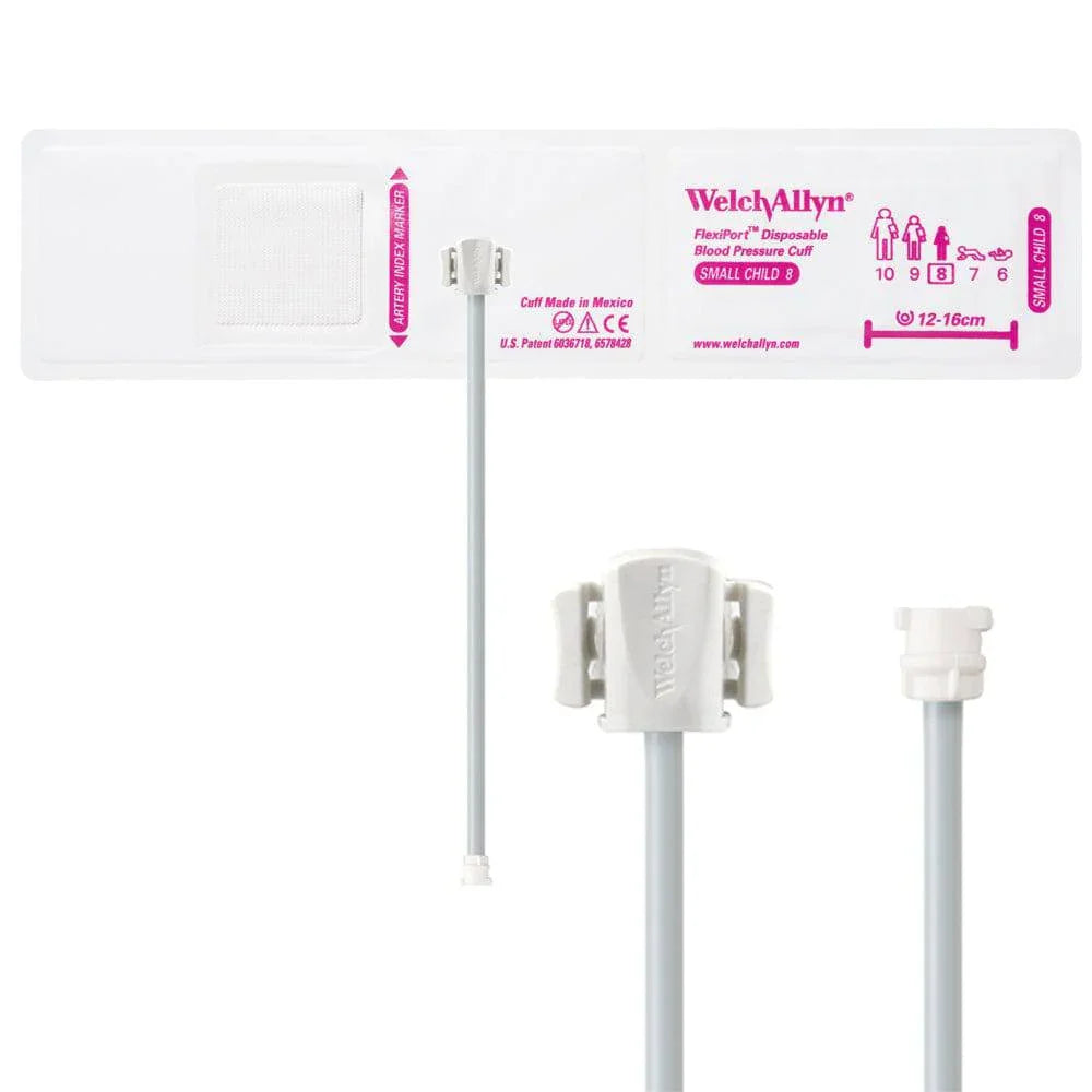 FlexiPort Disposable Pediatric BP Cuffs with 1 Tube and Connector