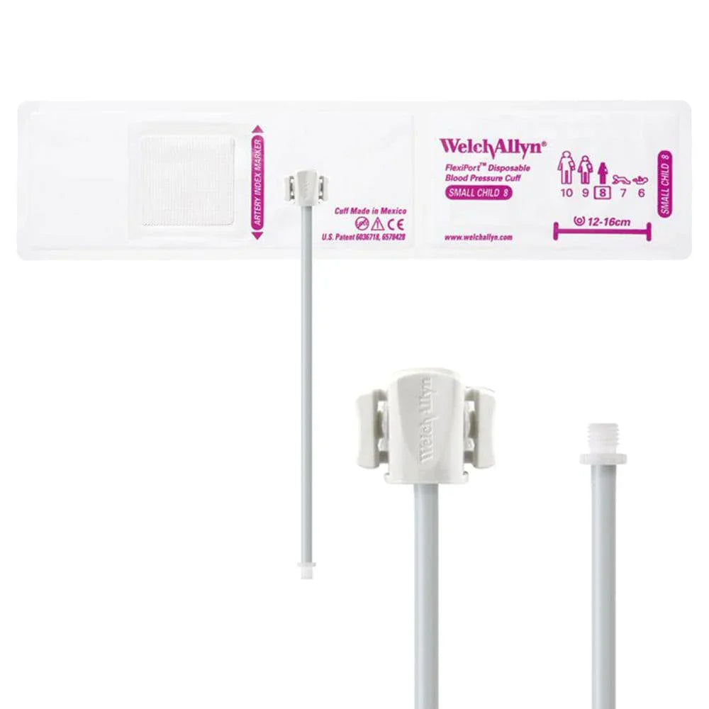 FlexiPort Disposable Pediatric BP Cuffs with 1 Tube and Connector