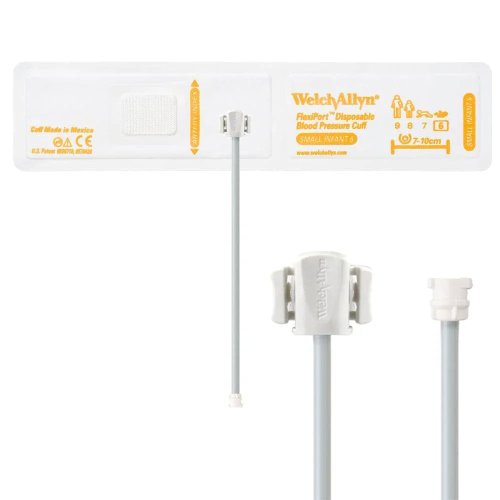 FlexiPort Disposable Pediatric BP Cuffs with 1 Tube and Connector