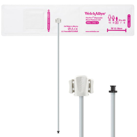 FlexiPort Disposable Pediatric BP Cuffs with 1 Tube and Connector