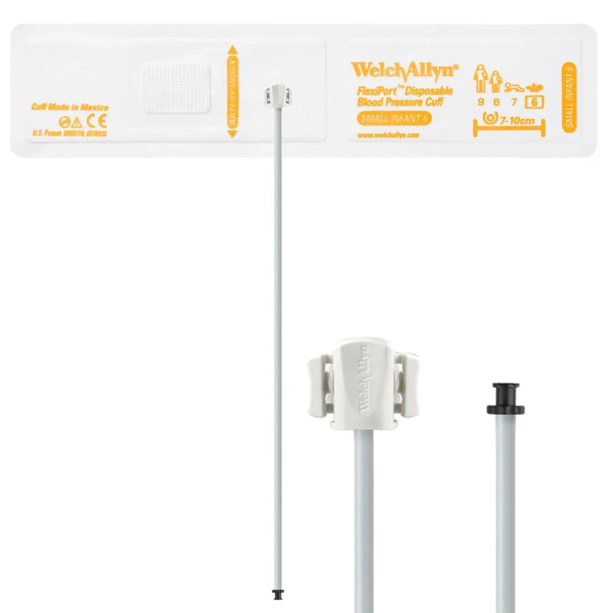 FlexiPort Disposable Pediatric BP Cuffs with 1 Tube and Connector