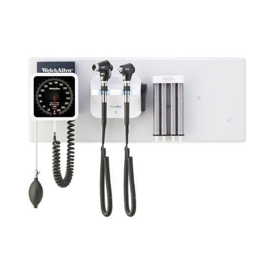 Green Series 777 Integrated Wall System with PanOptic Plus Ophthalmoscope and MacroView Plus Otoscope
