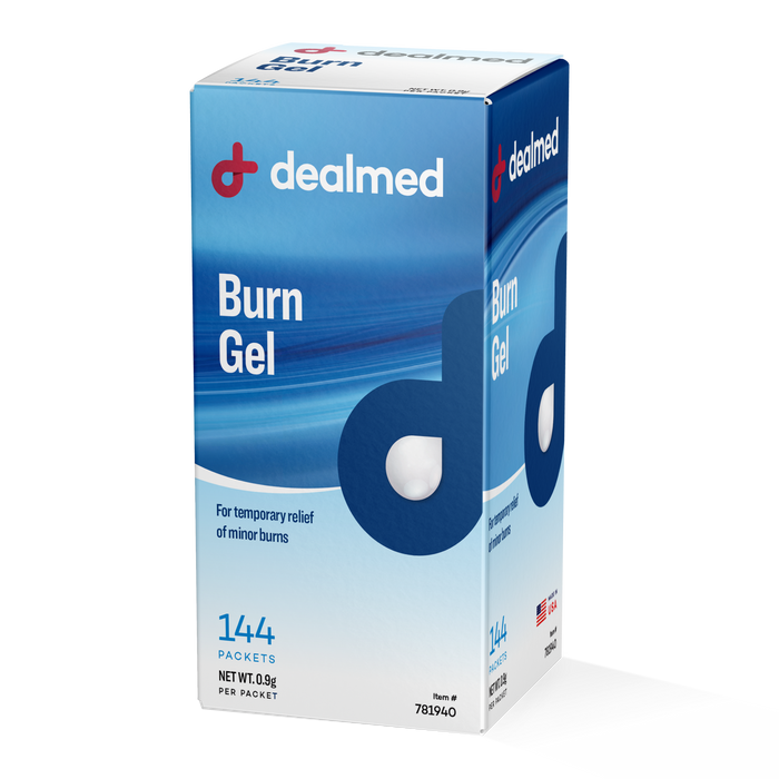 First Aid Burn Gel 0.9g Packs for Minor Burns, Cuts, and Scrapes