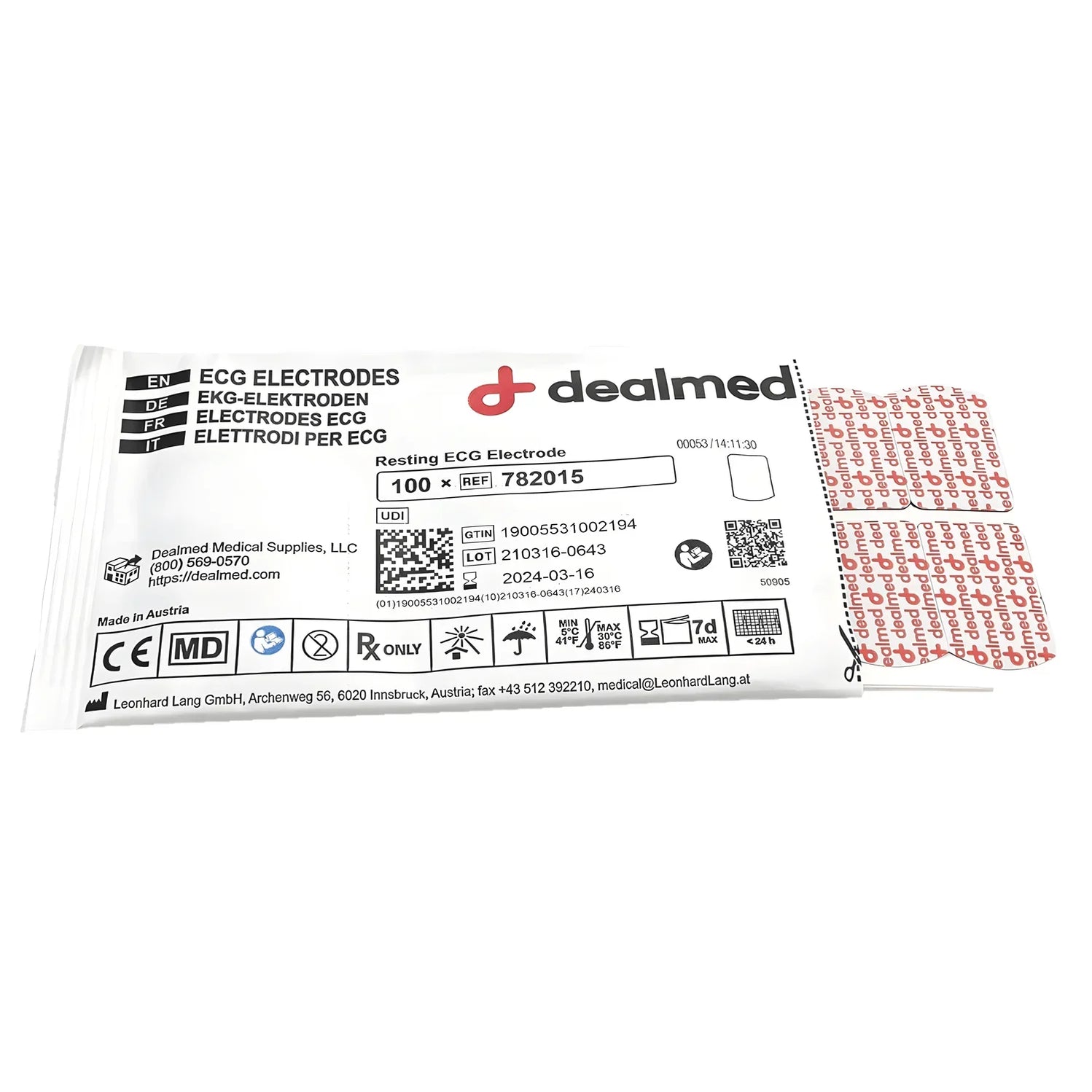 Hypoallergenic ECG Resting Tab Electrodes: Pre-Gelled for Comfortable ...