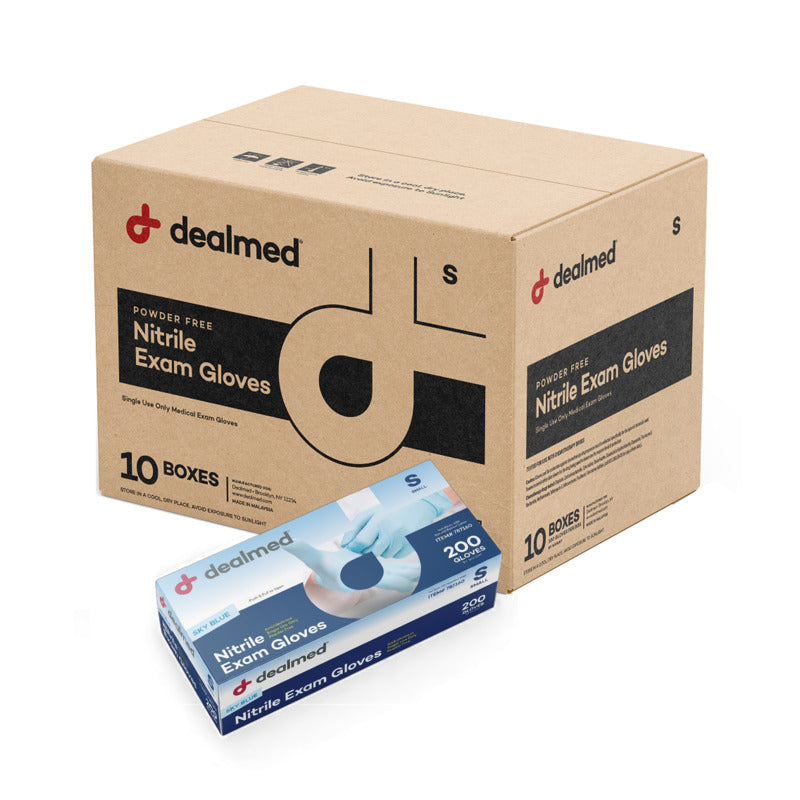 Sky Blue Nitrile Exam Gloves - 200s Count