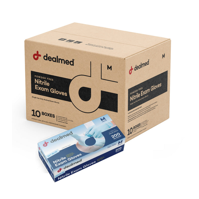 Sky Blue Nitrile Exam Gloves - 200s Count