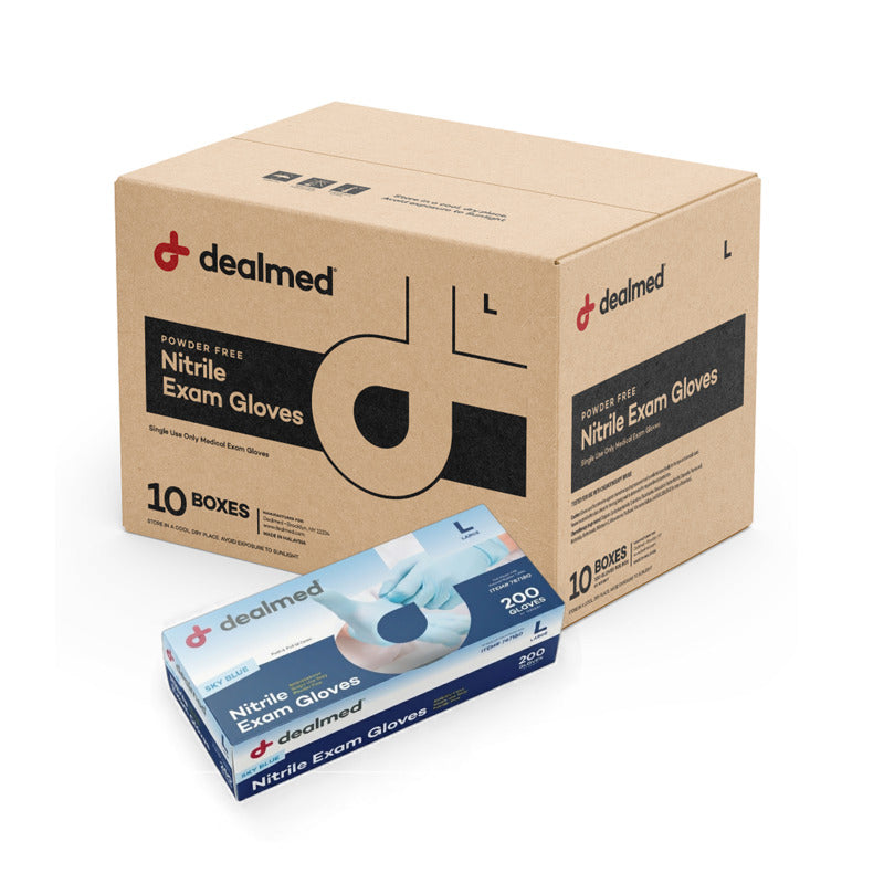 Sky Blue Nitrile Exam Gloves - 200s Count